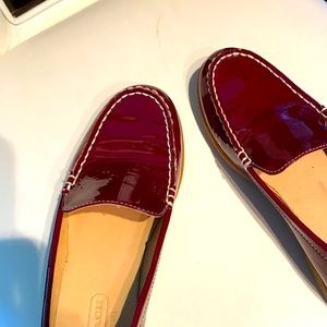 Coach red patent Leather Loafers